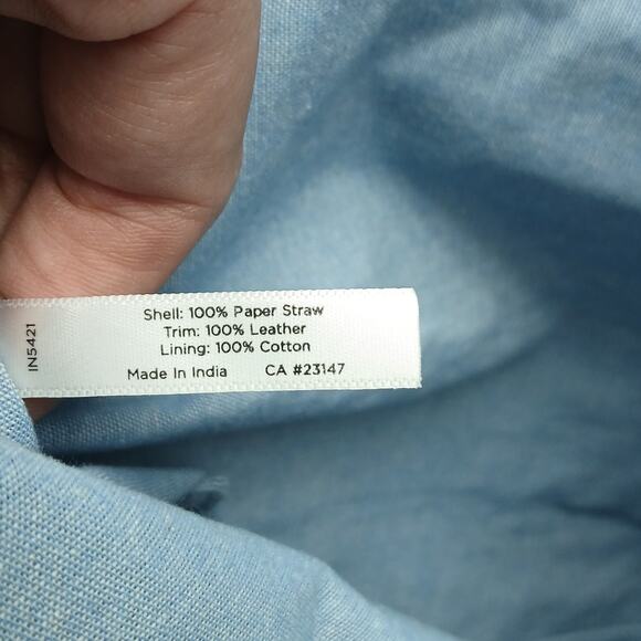 Talbots Leather Trim Straw Shoulder Tote Bag Boho Beach Vacation Coastal Cruise - Picture 8 of 15